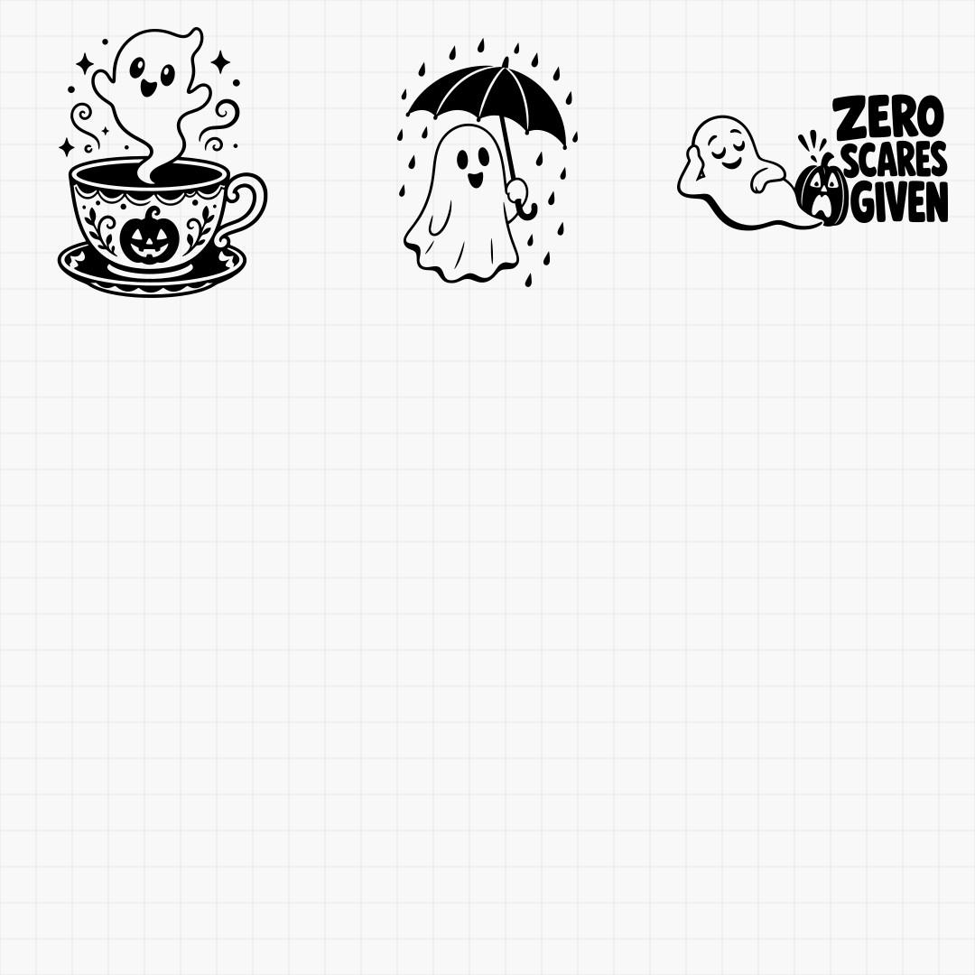 Cute Ghosts & Friendly Spooky Designs - Thumbnail 7