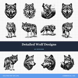 Detailed Wolf Designs