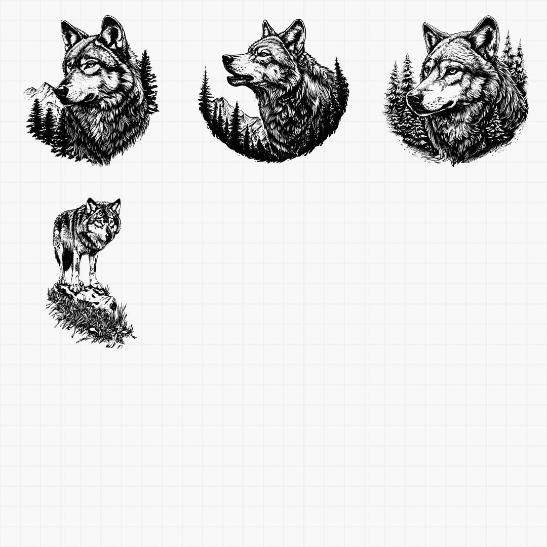 Detailed Wolf Designs - Thumbnail 6
