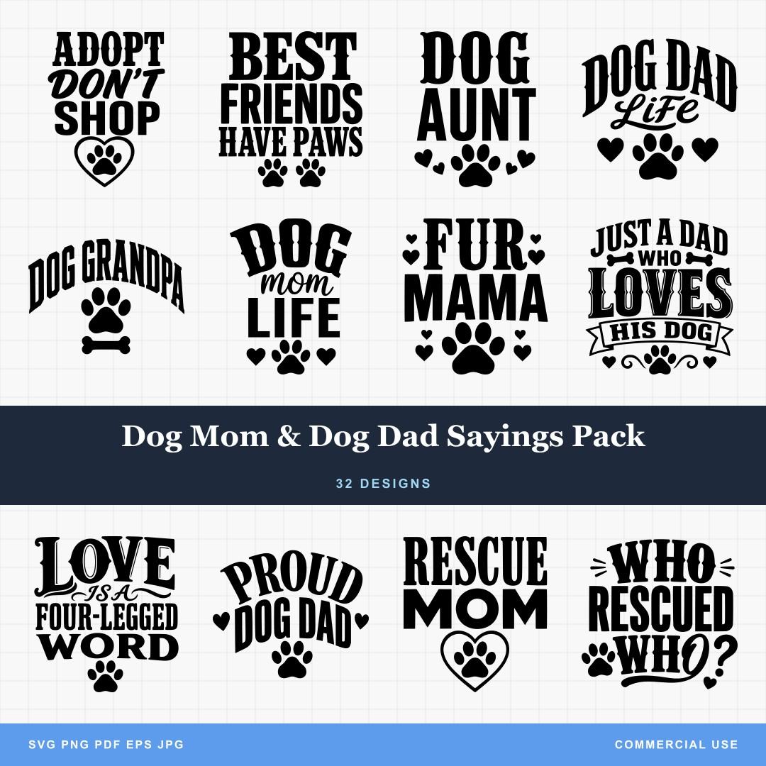 Dog Mom & Dog Dad Sayings Pack