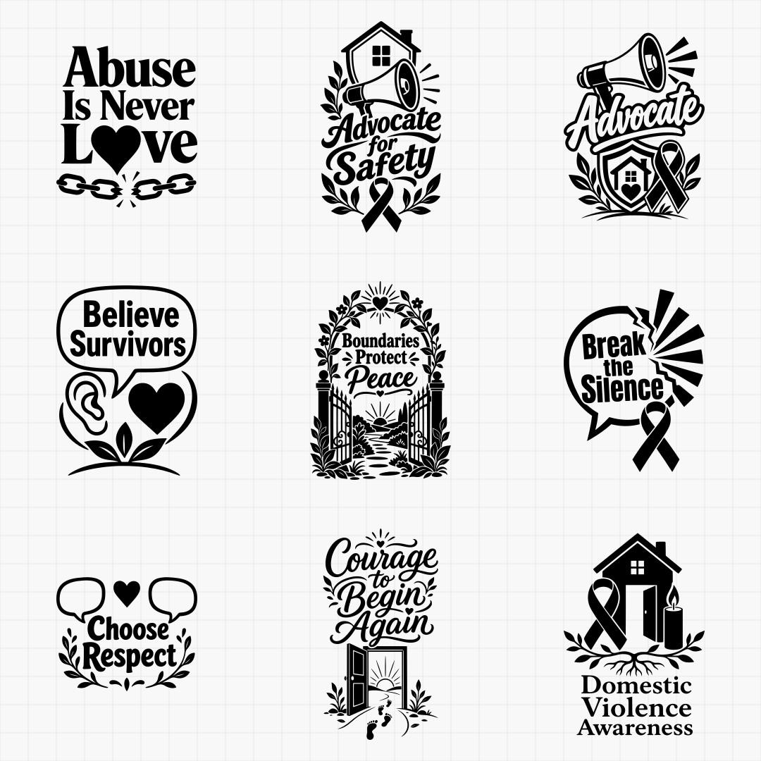 Domestic Violence Awareness & Survivor Support Designs - Thumbnail 2