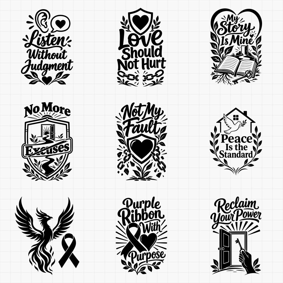 Domestic Violence Awareness & Survivor Support Designs - Thumbnail 4
