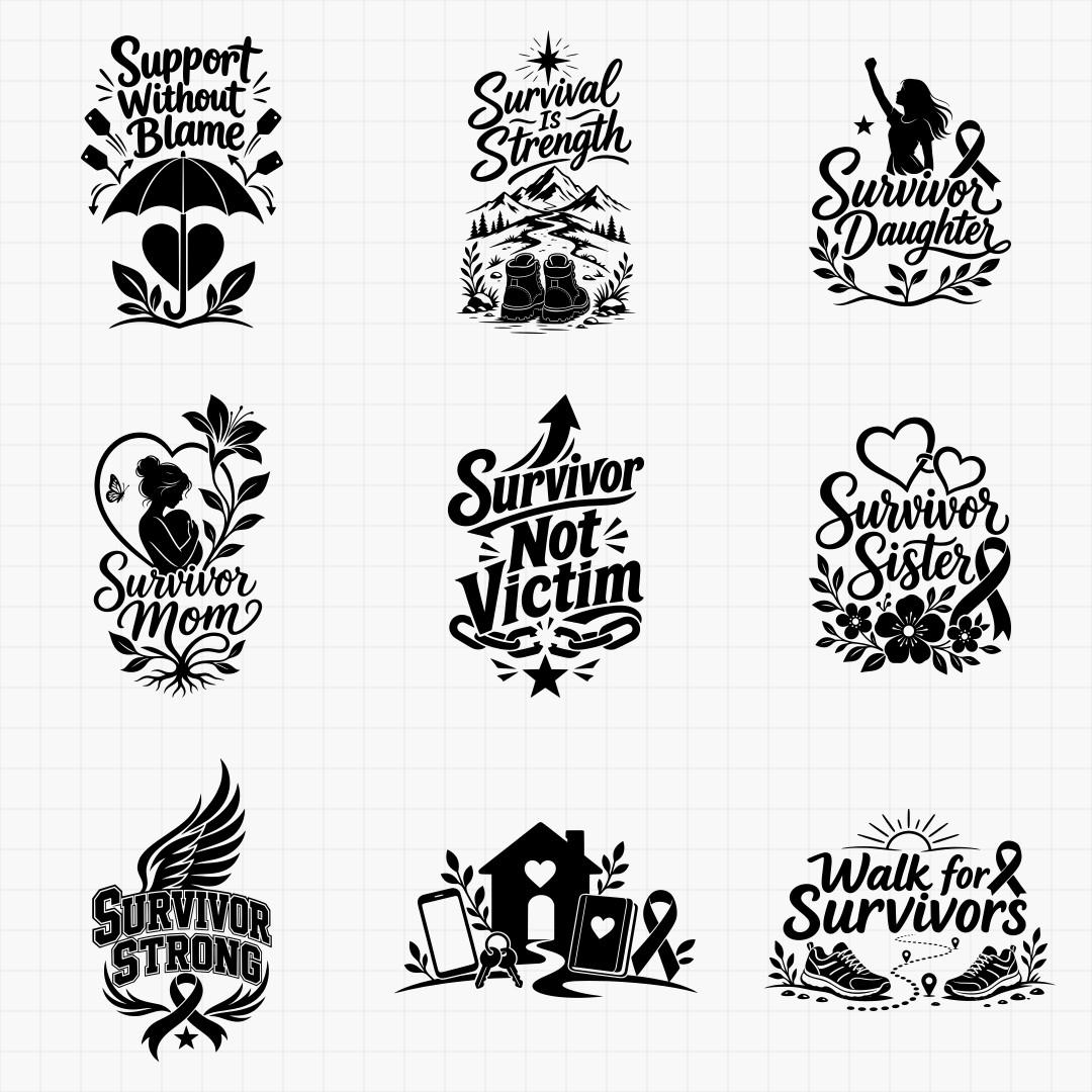 Domestic Violence Awareness & Survivor Support Designs - Thumbnail 6