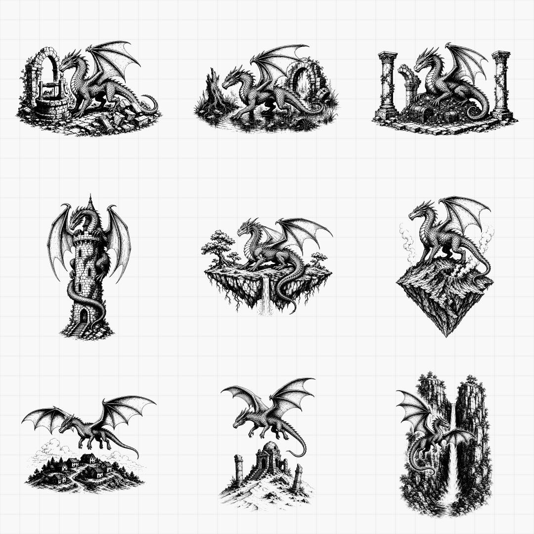 Dragon Lairs & Fantasy Scenes - Thumbnail 4