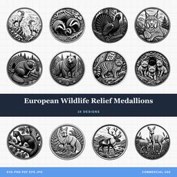 European Wildlife Relief Medallions