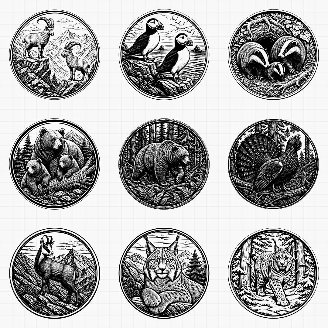 European Wildlife Relief Medallions - Thumbnail 2