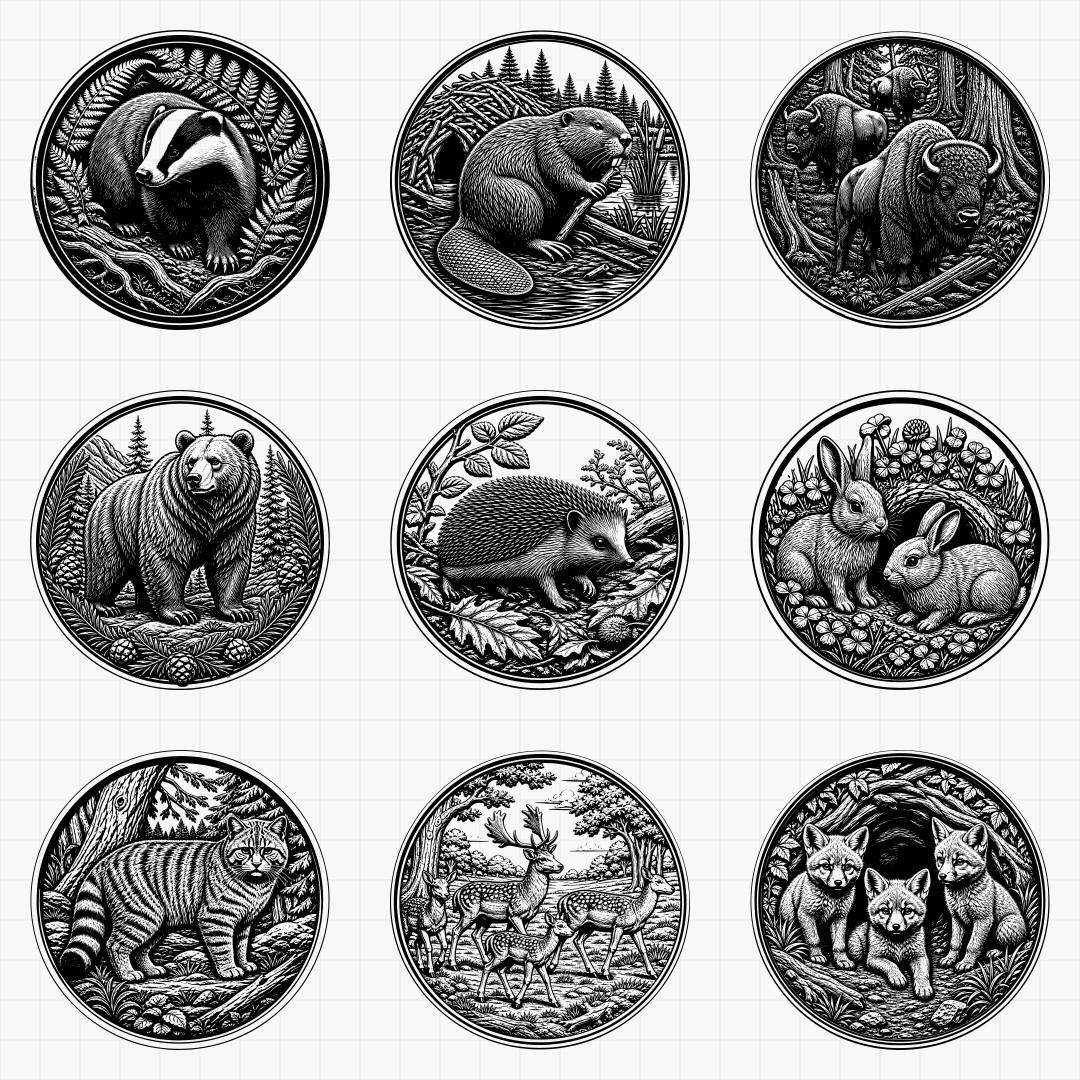 European Wildlife Relief Medallions - Thumbnail 3