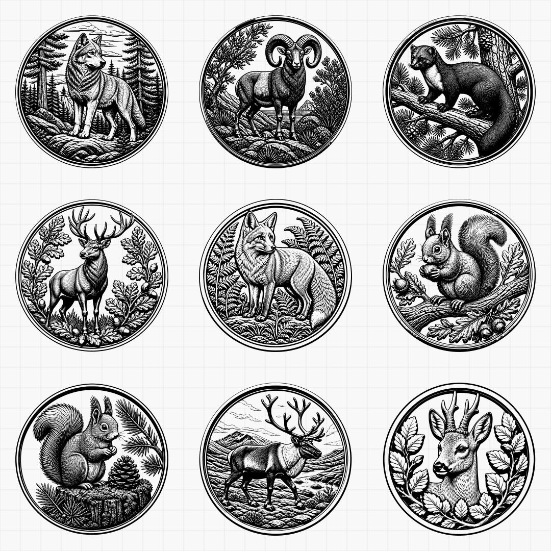 European Wildlife Relief Medallions - Thumbnail 4