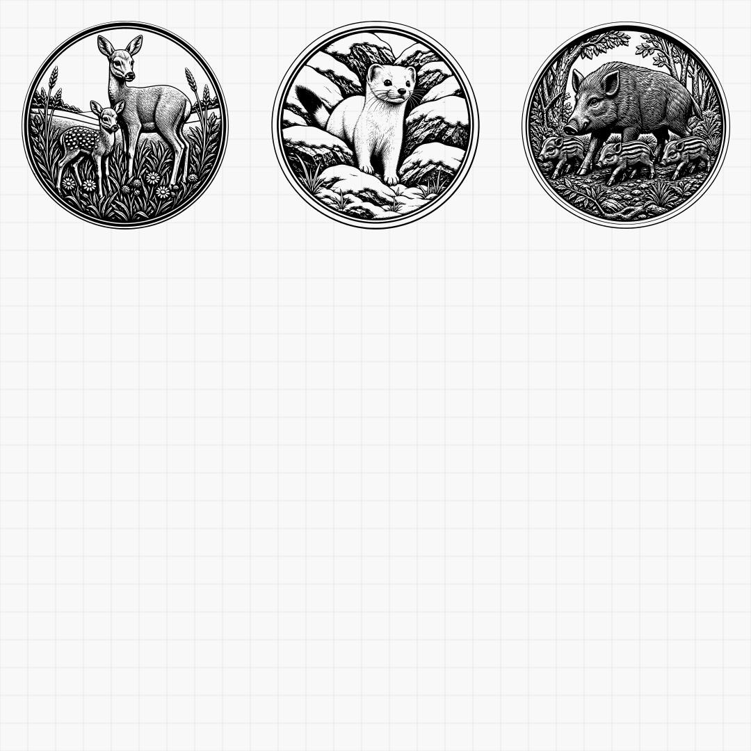 European Wildlife Relief Medallions - Thumbnail 5