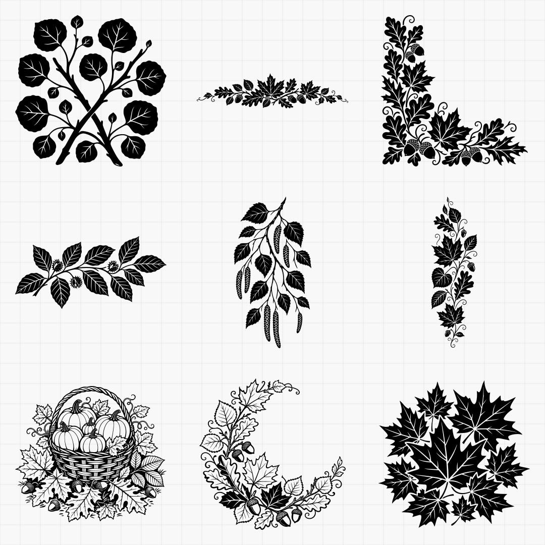 Fall Leaves and Pumpkins - Thumbnail 2