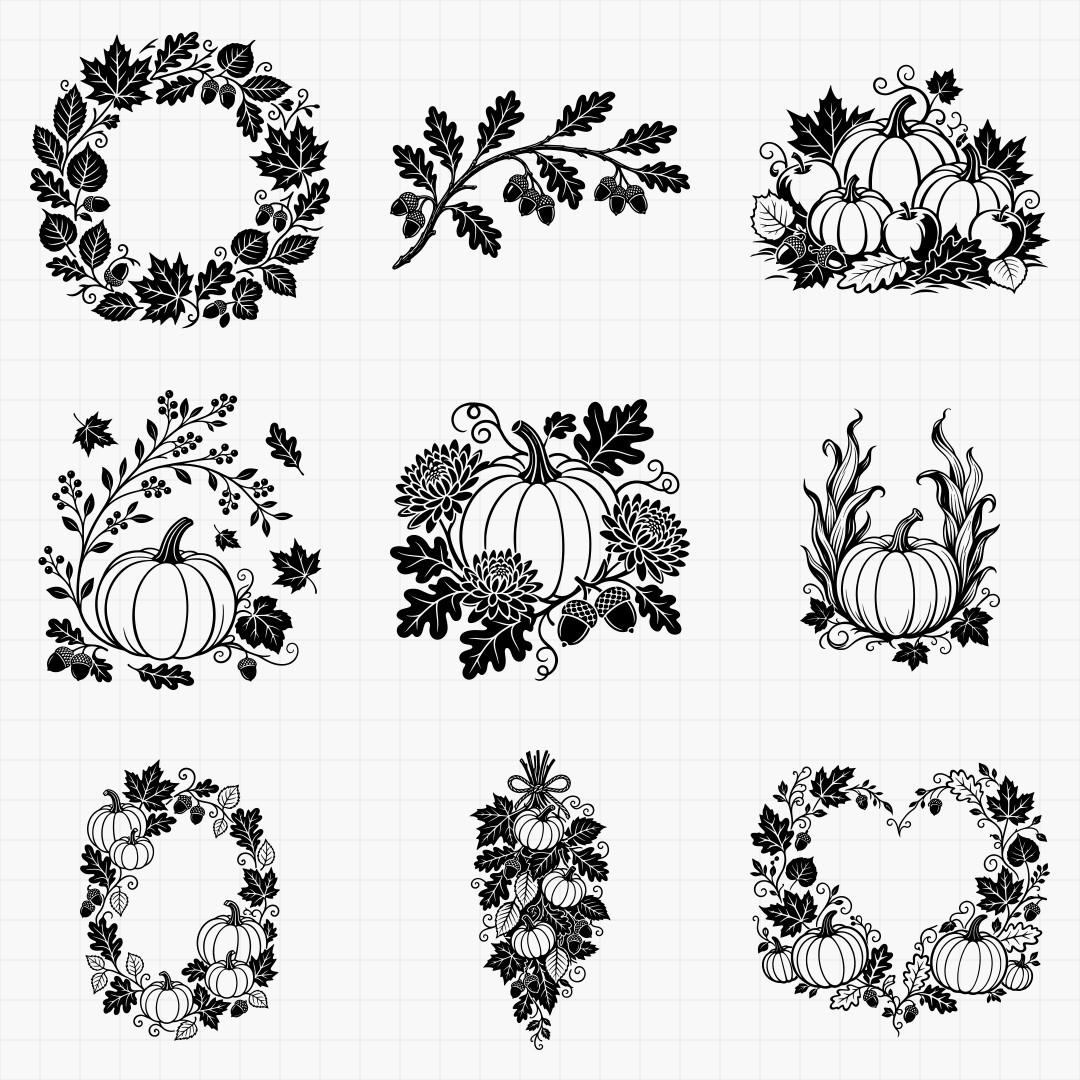 Fall Leaves and Pumpkins - Thumbnail 3