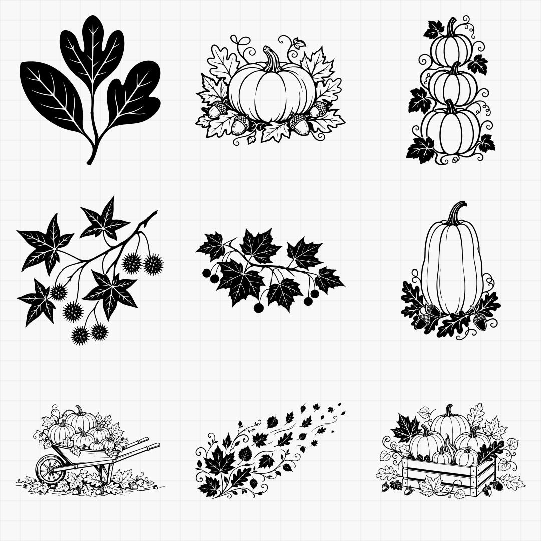 Fall Leaves and Pumpkins - Thumbnail 5