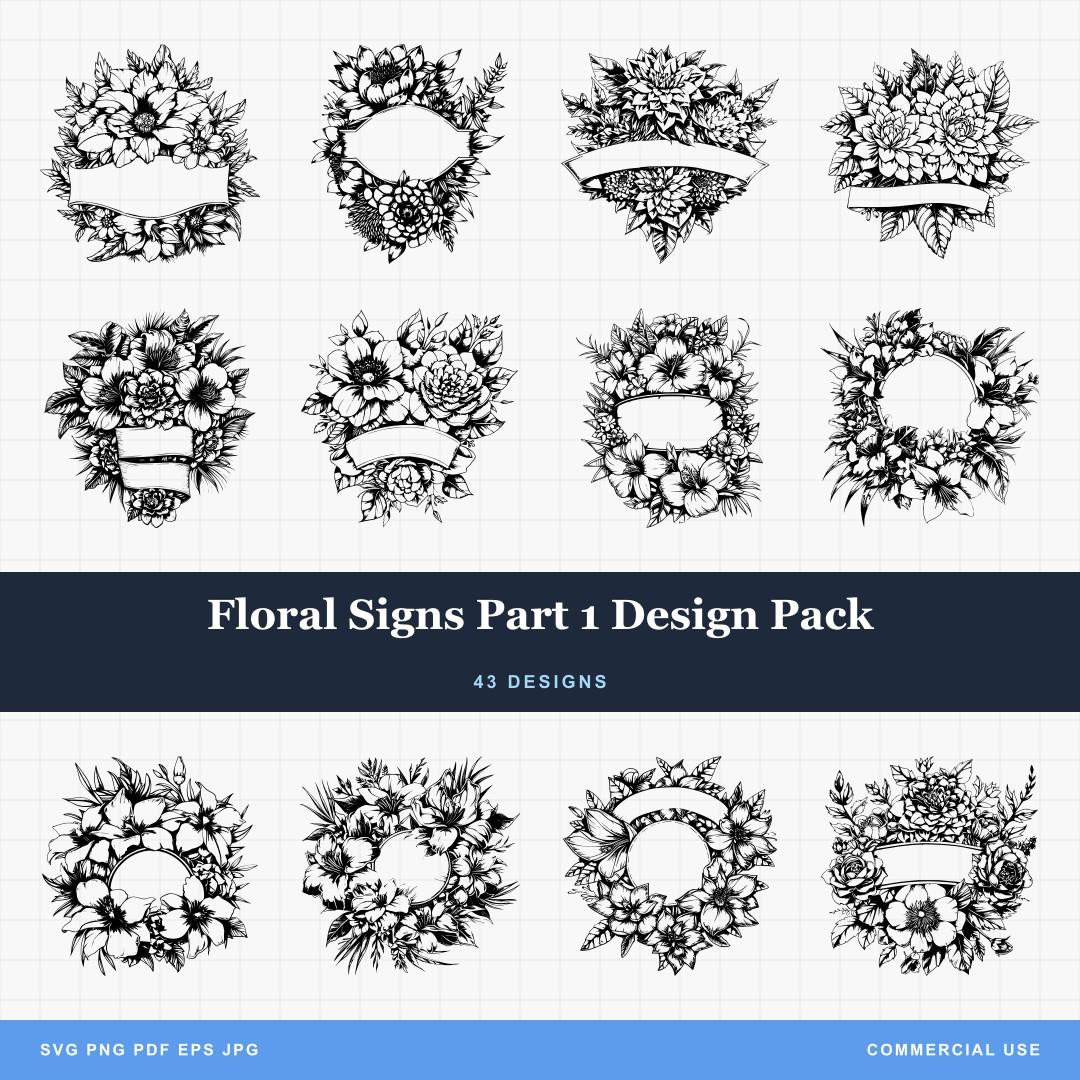 Floral Signs Part 1 Design Pack