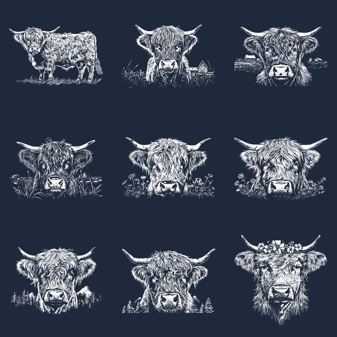 Highland Cow Designs For Slate - Thumbnail 4