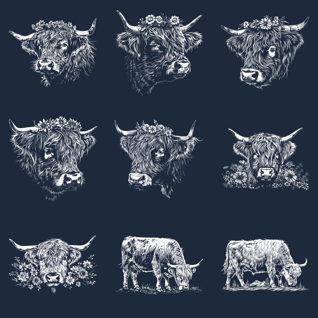 Highland Cow Designs For Slate - Thumbnail 5