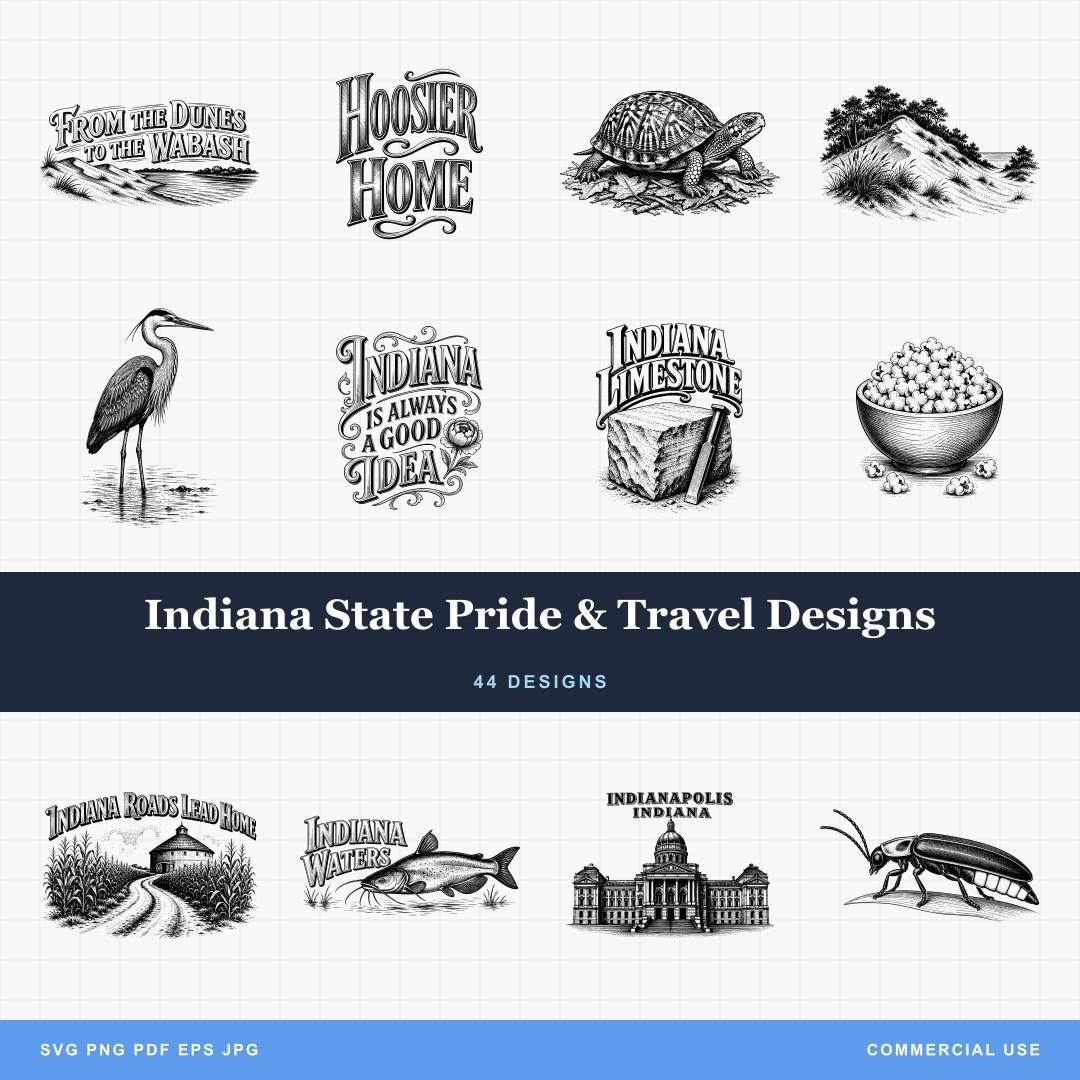 Indiana State Pride & Travel Designs