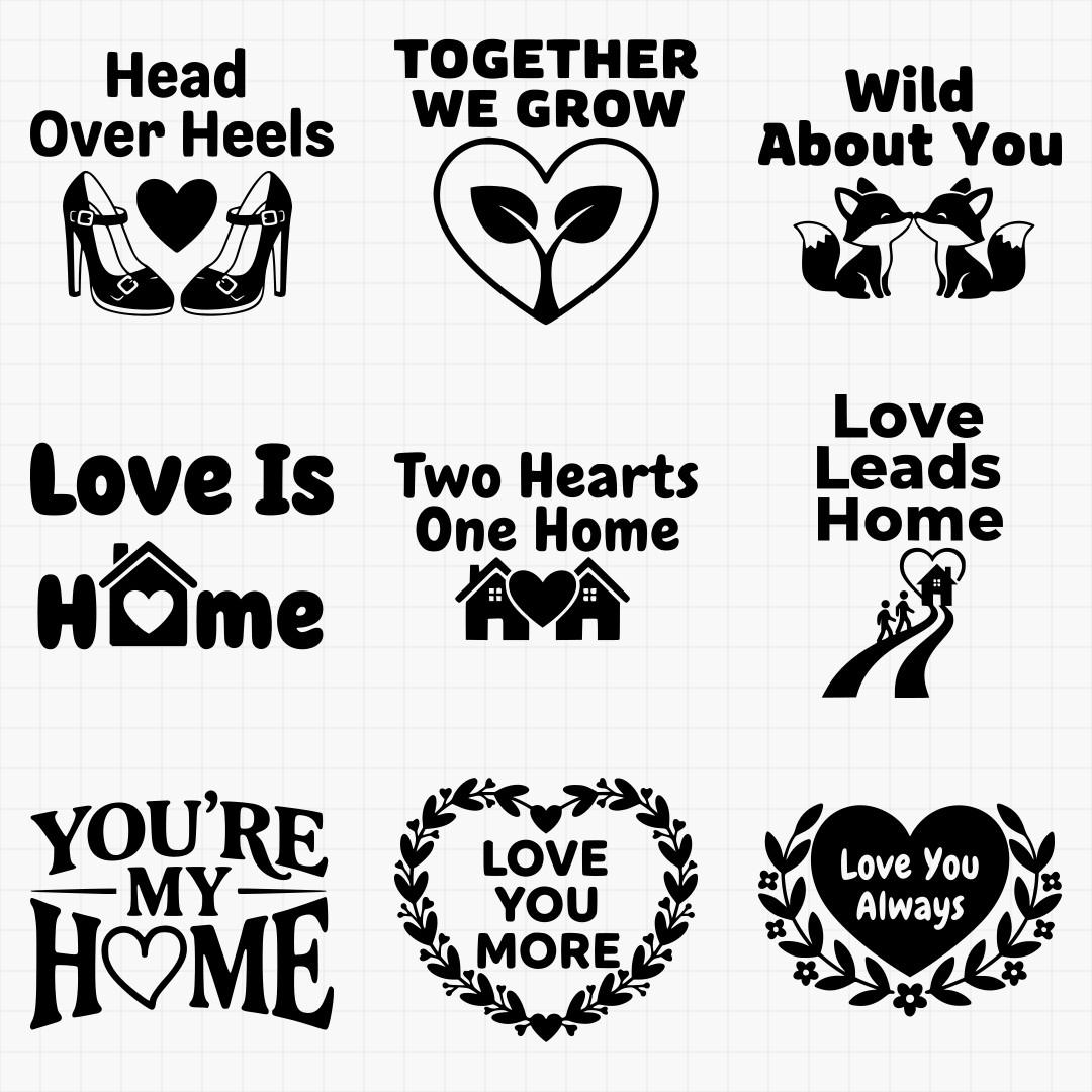 Love Home Sentiments Svg Pack - Thumbnail 2