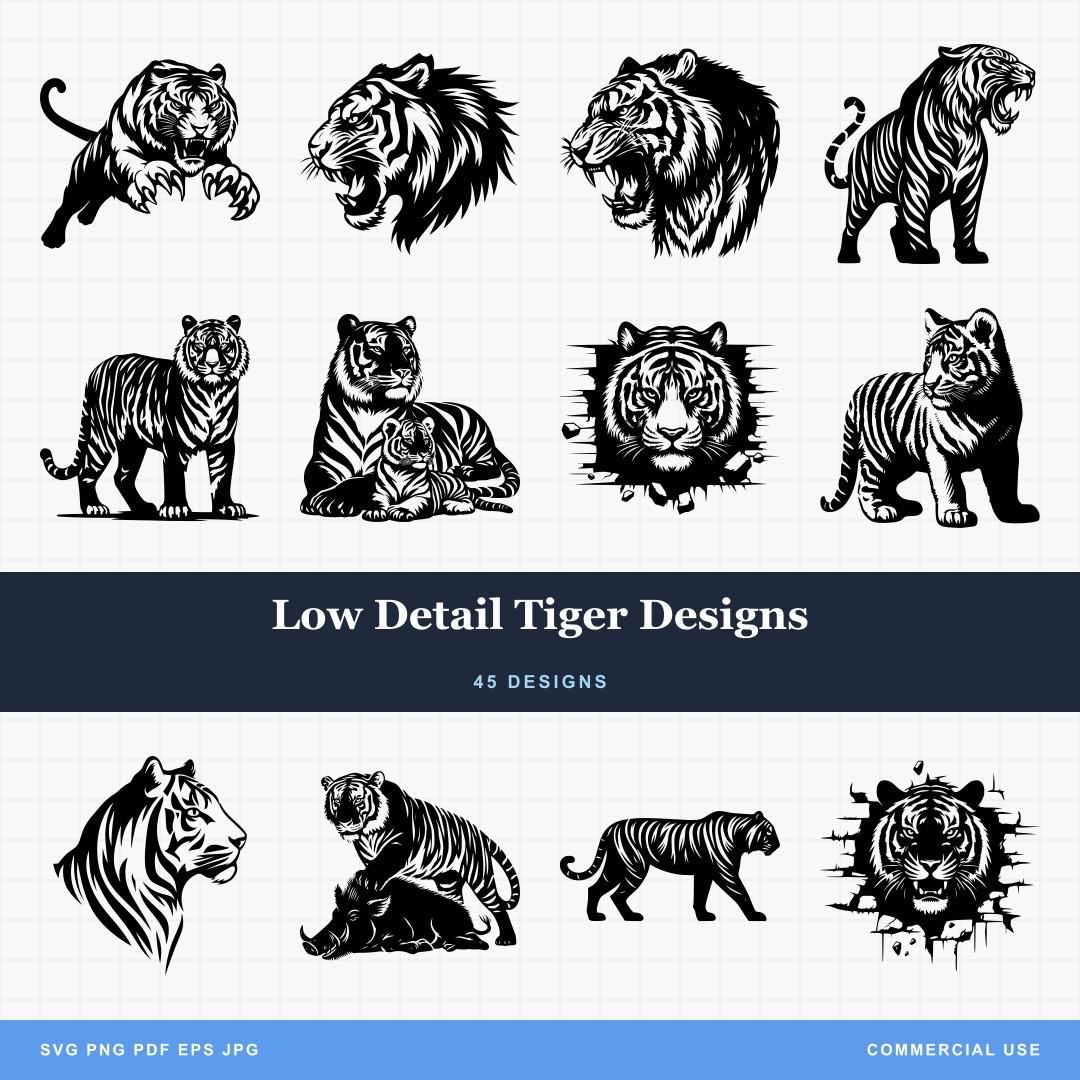 Low Detail Tiger Designs