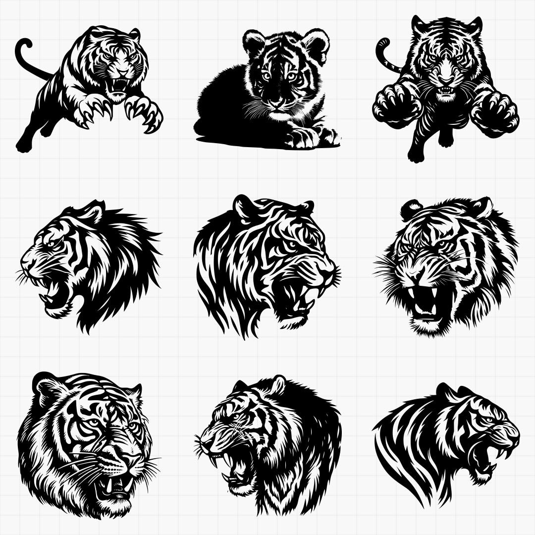 Low Detail Tiger Designs - Thumbnail 2