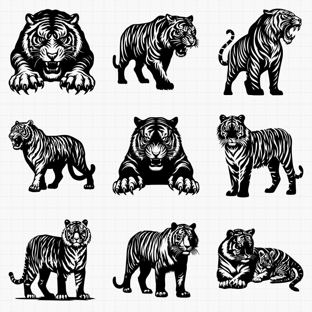 Low Detail Tiger Designs - Thumbnail 3