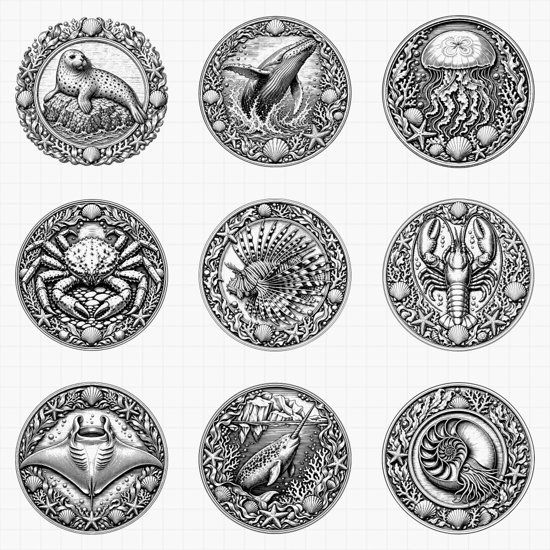 Ocean Relief Medallions - Thumbnail 3