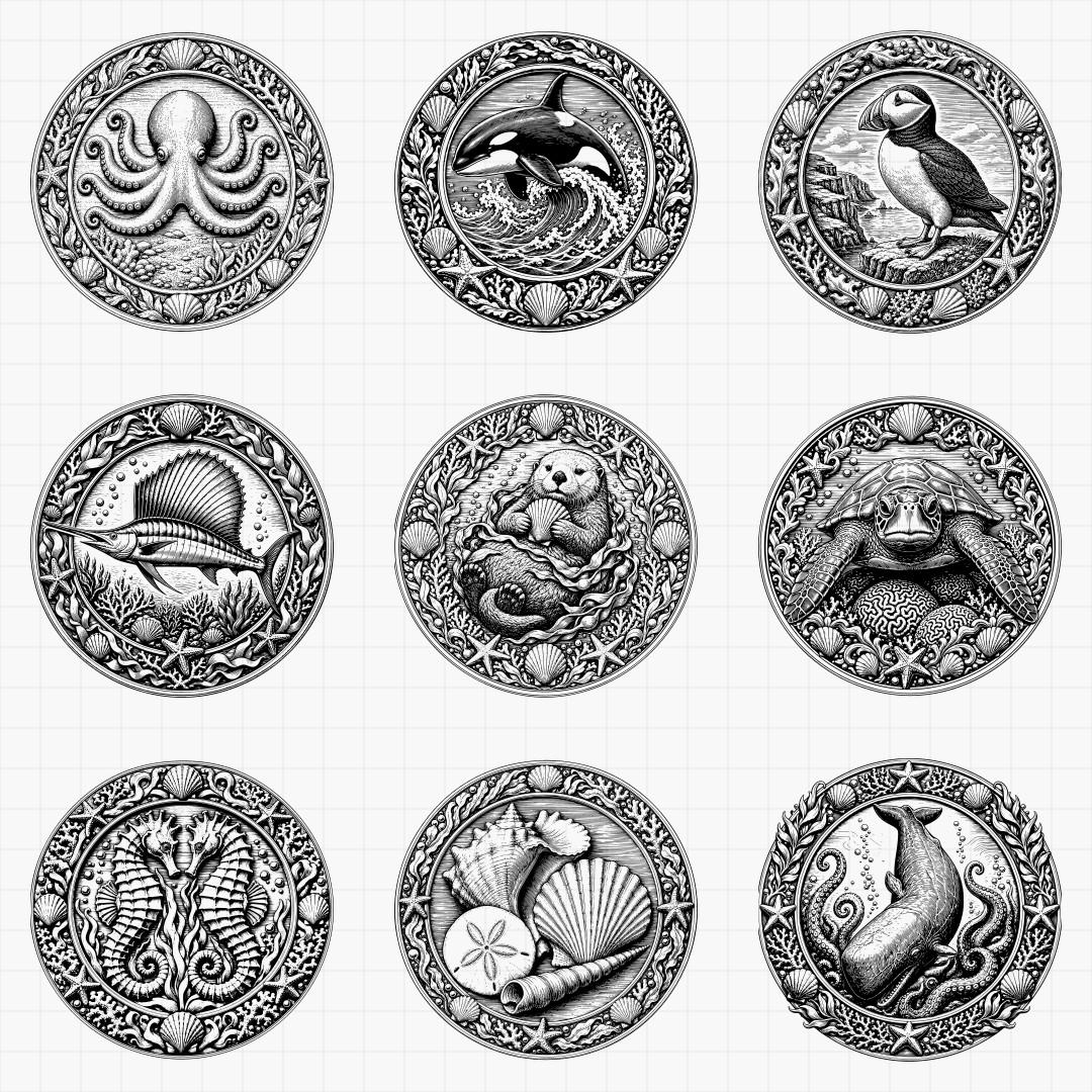Ocean Relief Medallions - Thumbnail 4