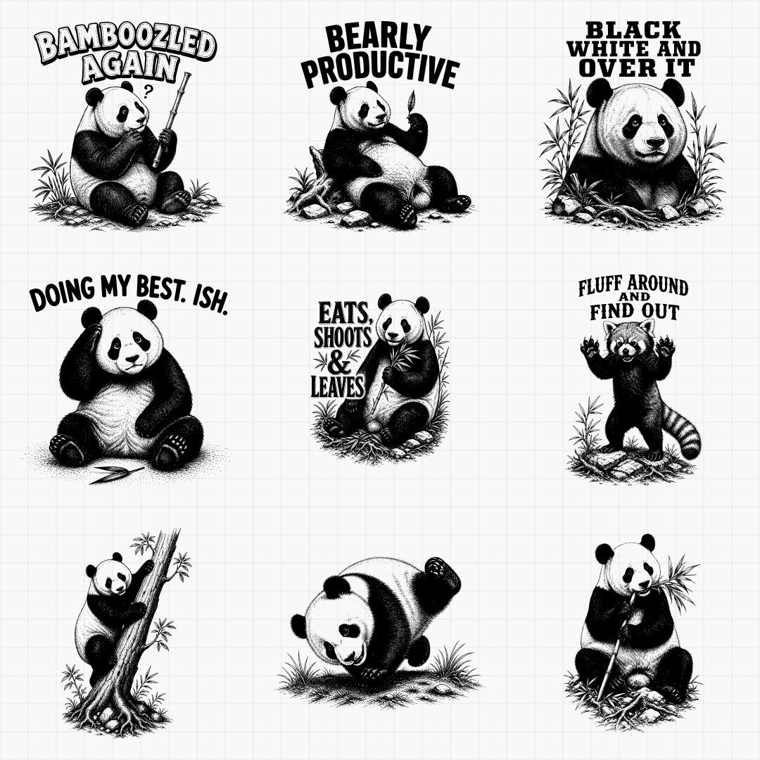 Panda and Red Panda SVG Designs - Thumbnail 2