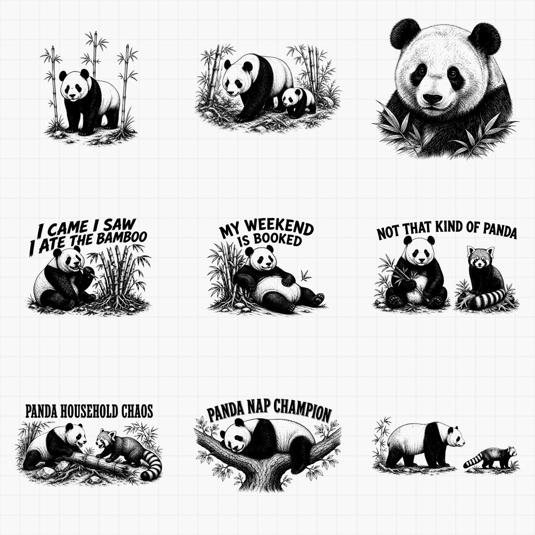 Panda and Red Panda SVG Designs - Thumbnail 3