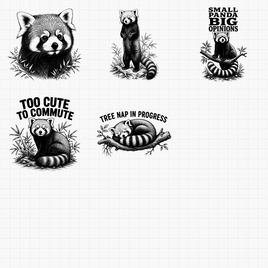 Panda and Red Panda SVG Designs - Thumbnail 5