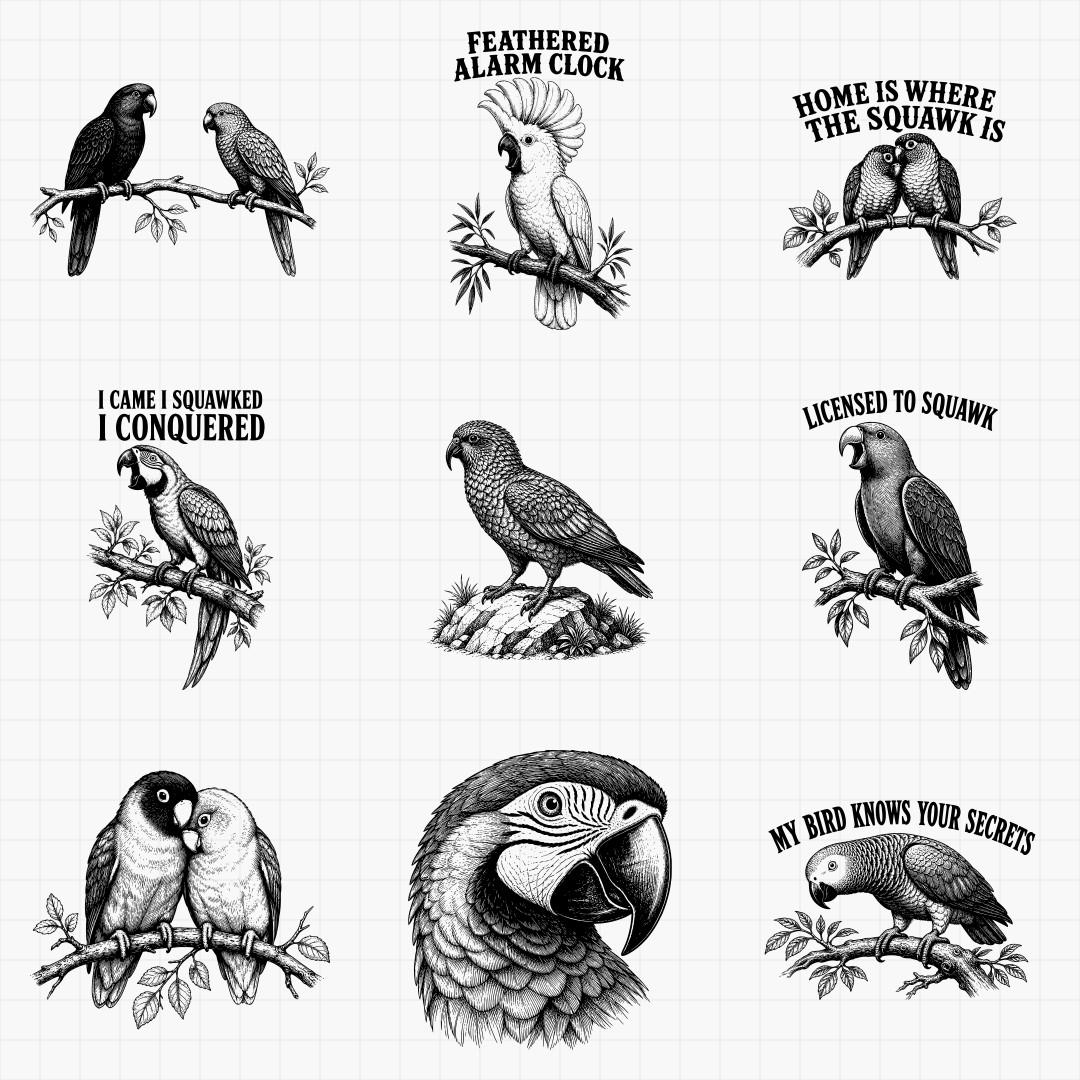 Parrot and Cockatoo SVG Designs - Thumbnail 3