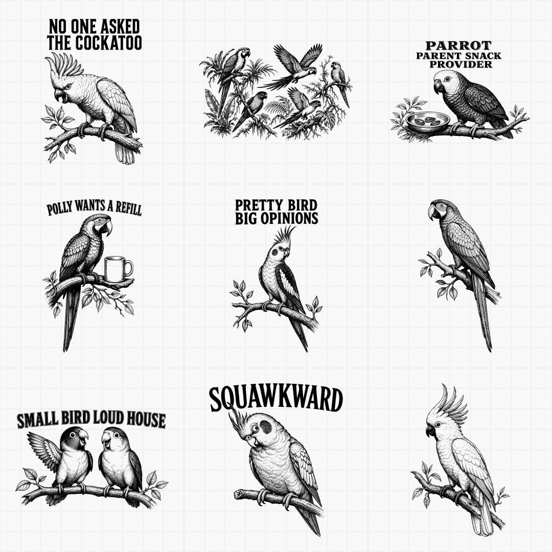 Parrot and Cockatoo SVG Designs - Thumbnail 4