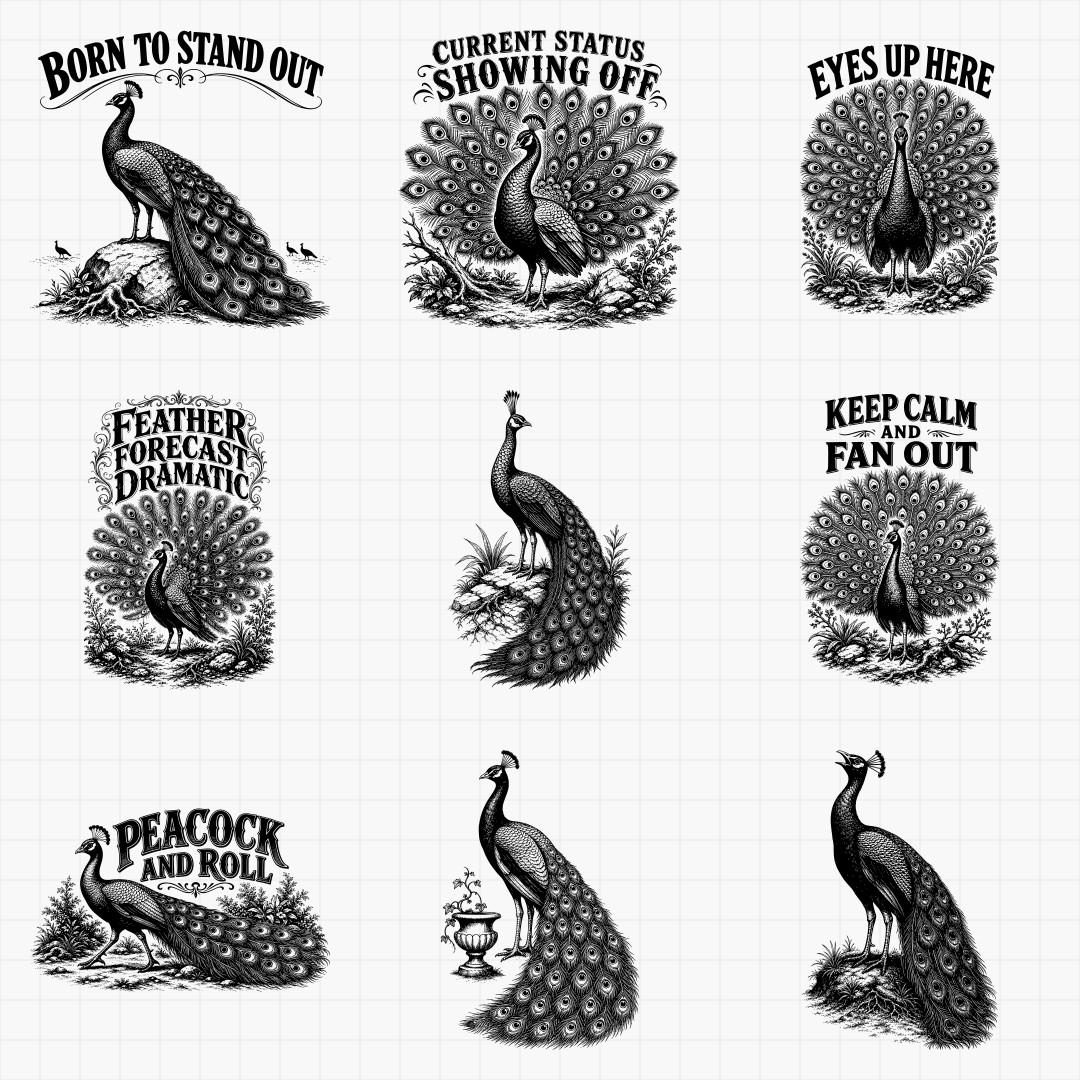 Peacock SVG Designs - Thumbnail 2