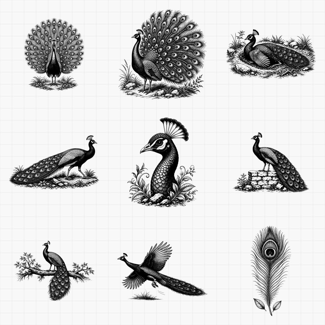 Peacock SVG Designs - Thumbnail 3