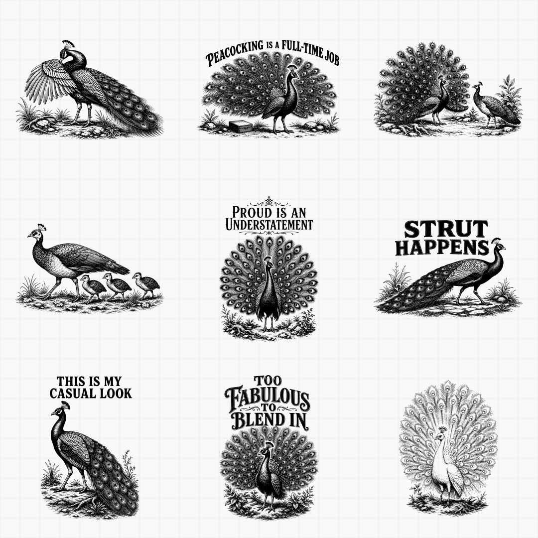 Peacock SVG Designs - Thumbnail 4