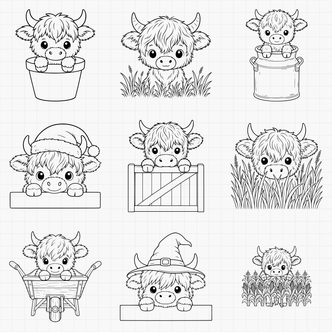 Peeking Highland Cows - Thumbnail 3