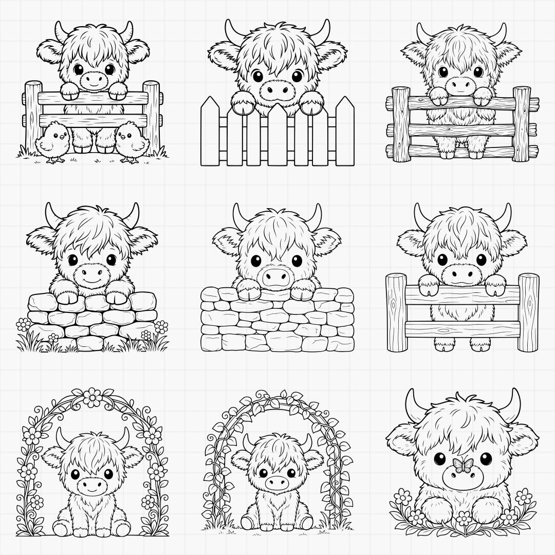 Peeking Highland Cows - Thumbnail 4