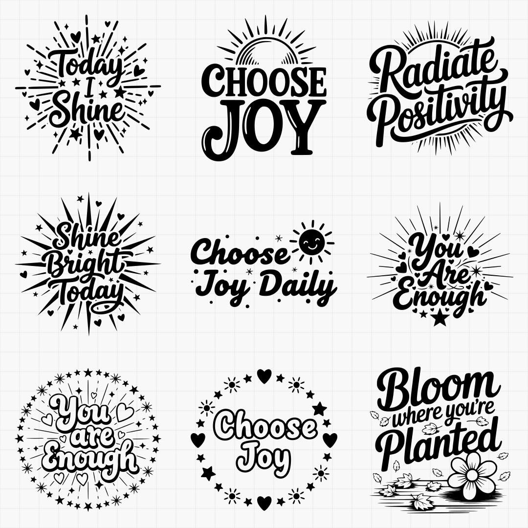 Positive Affirmation Svg Bundle - Thumbnail 2