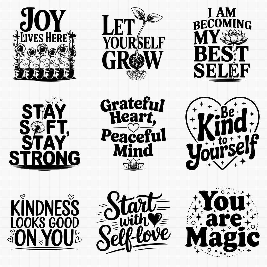 Positive Affirmation Svg Bundle - Thumbnail 3