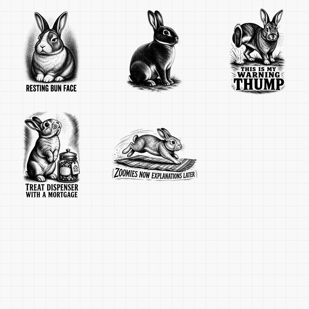 Rabbit & Bunny SVG Bundle – 32 Designs - Thumbnail 5