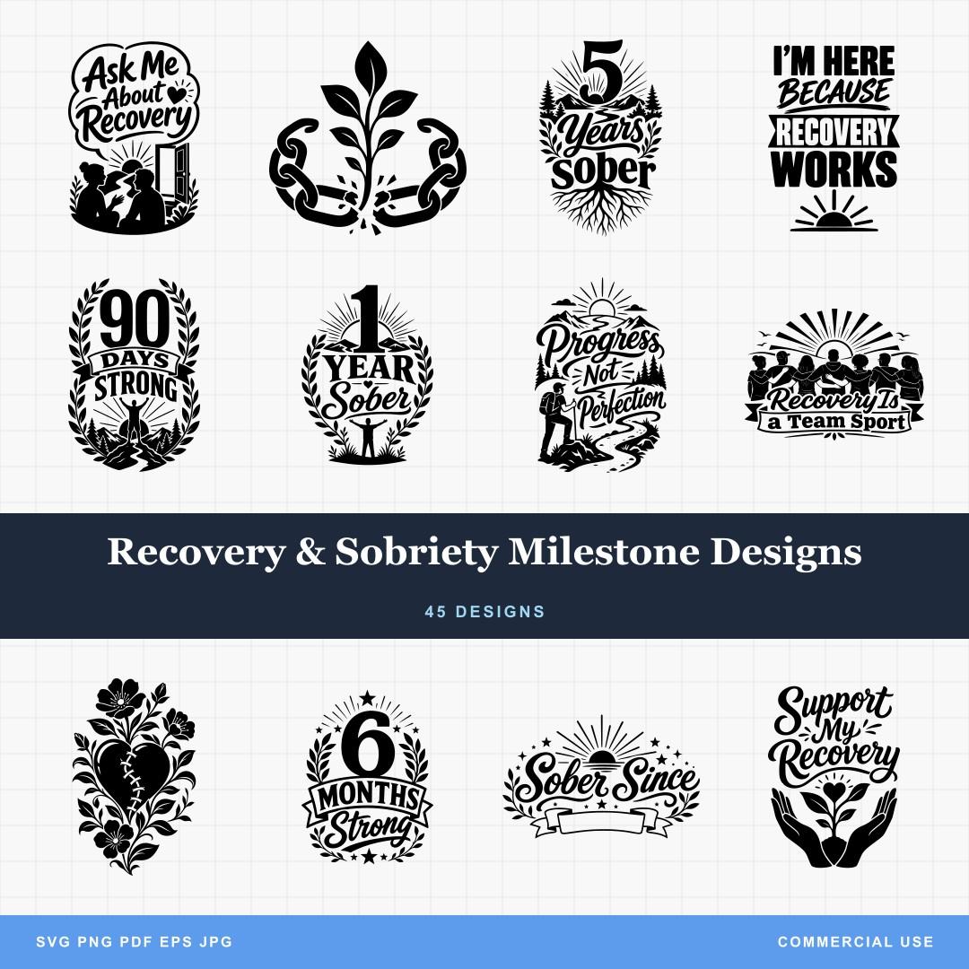 Recovery & Sobriety Milestone Designs