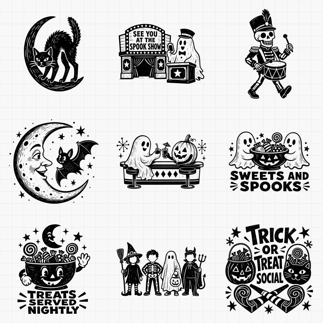 Retro Halloween Characters & Party Designs - Thumbnail 6