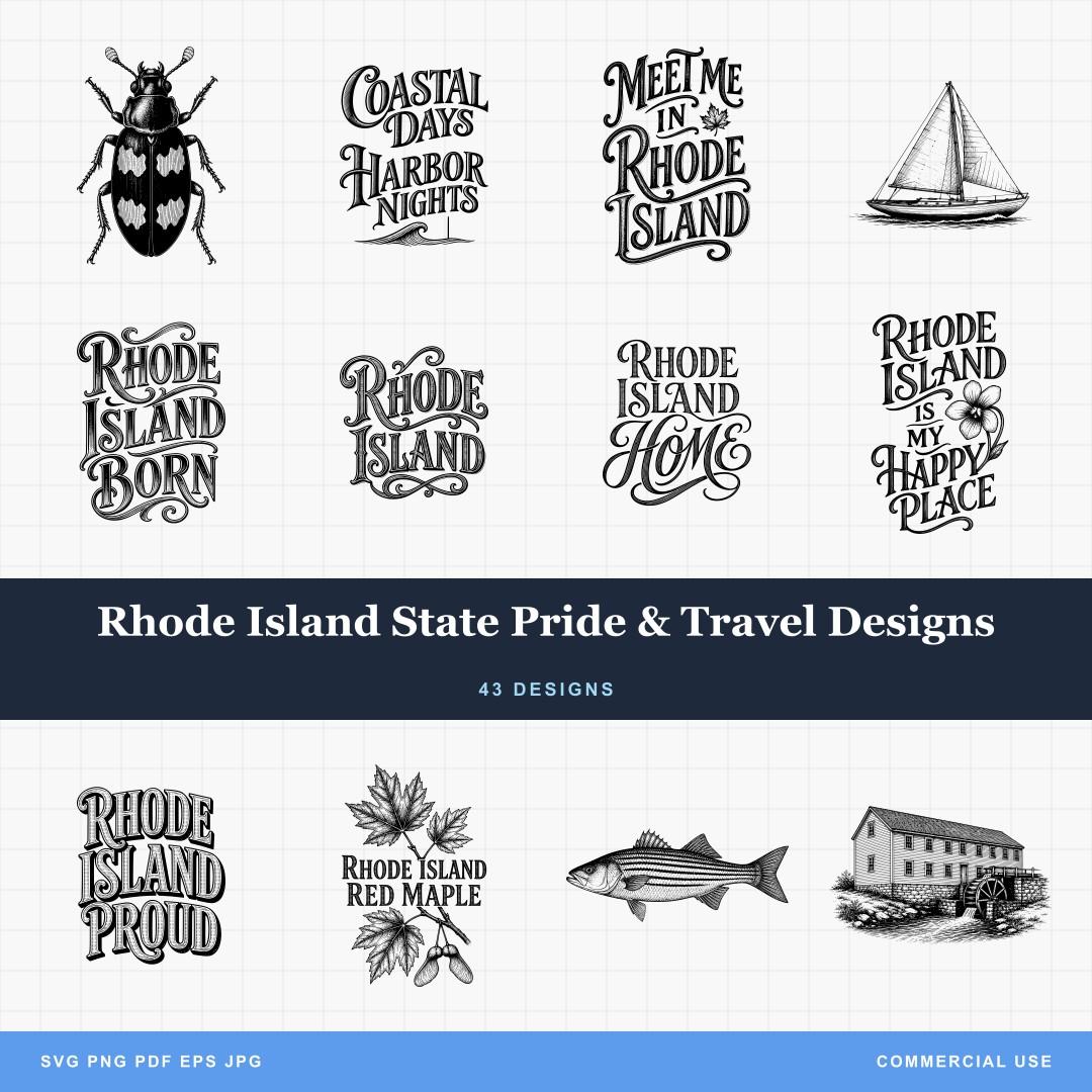 Rhode Island State Pride & Travel Designs
