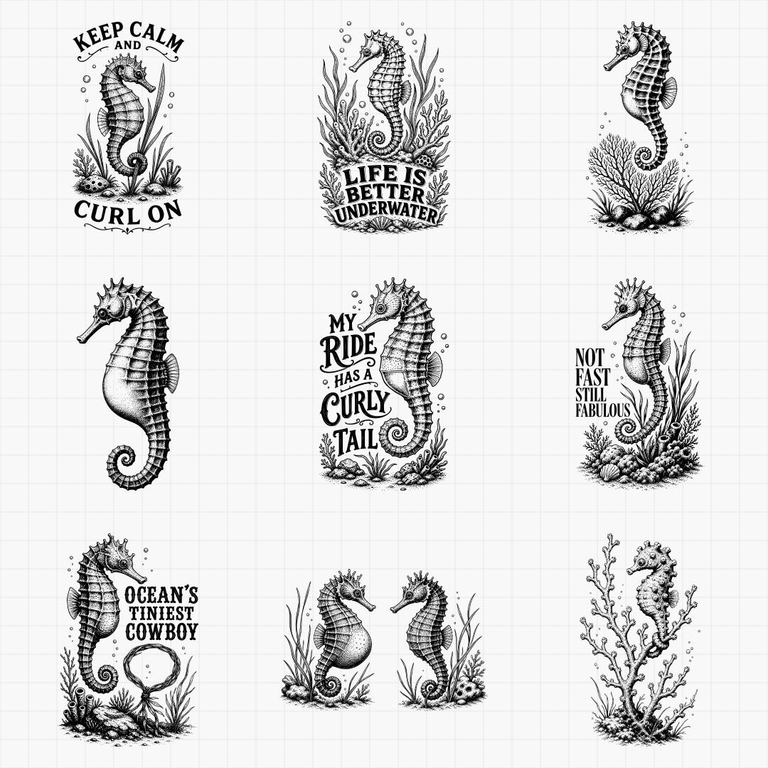 Seahorse SVG Designs - Thumbnail 3