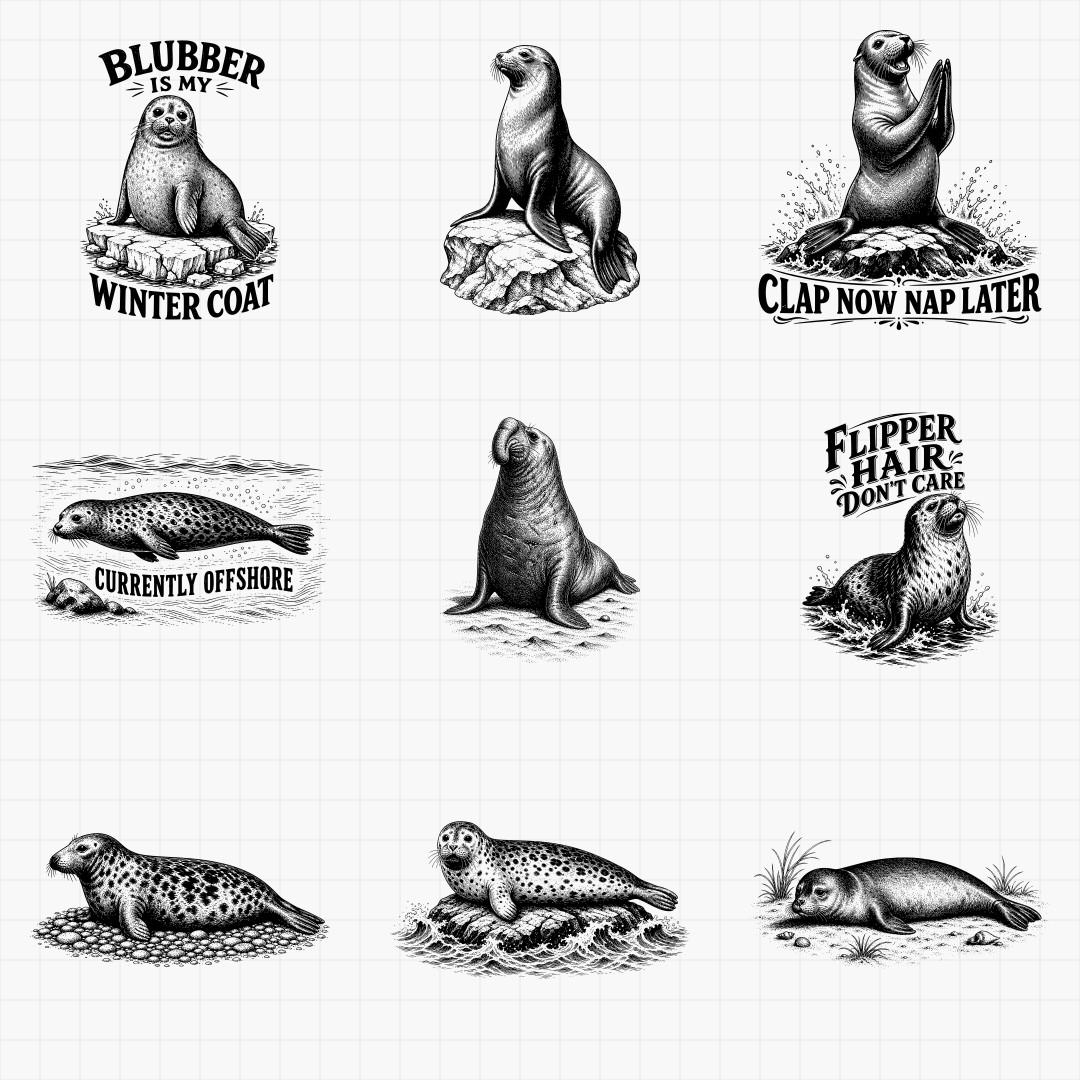 Seal and Sea Lion SVG Designs - Thumbnail 2
