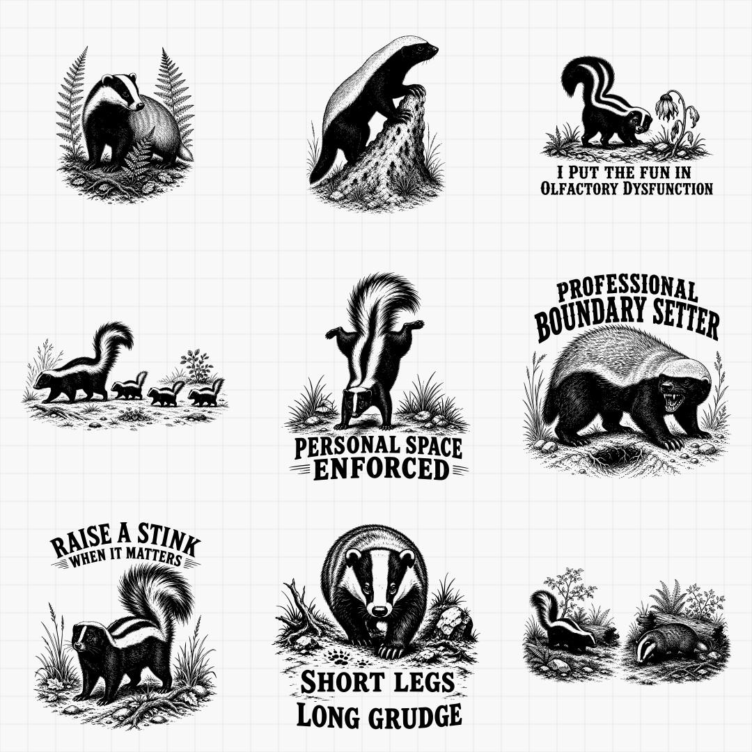 Skunk and Badger SVG Designs - Thumbnail 3