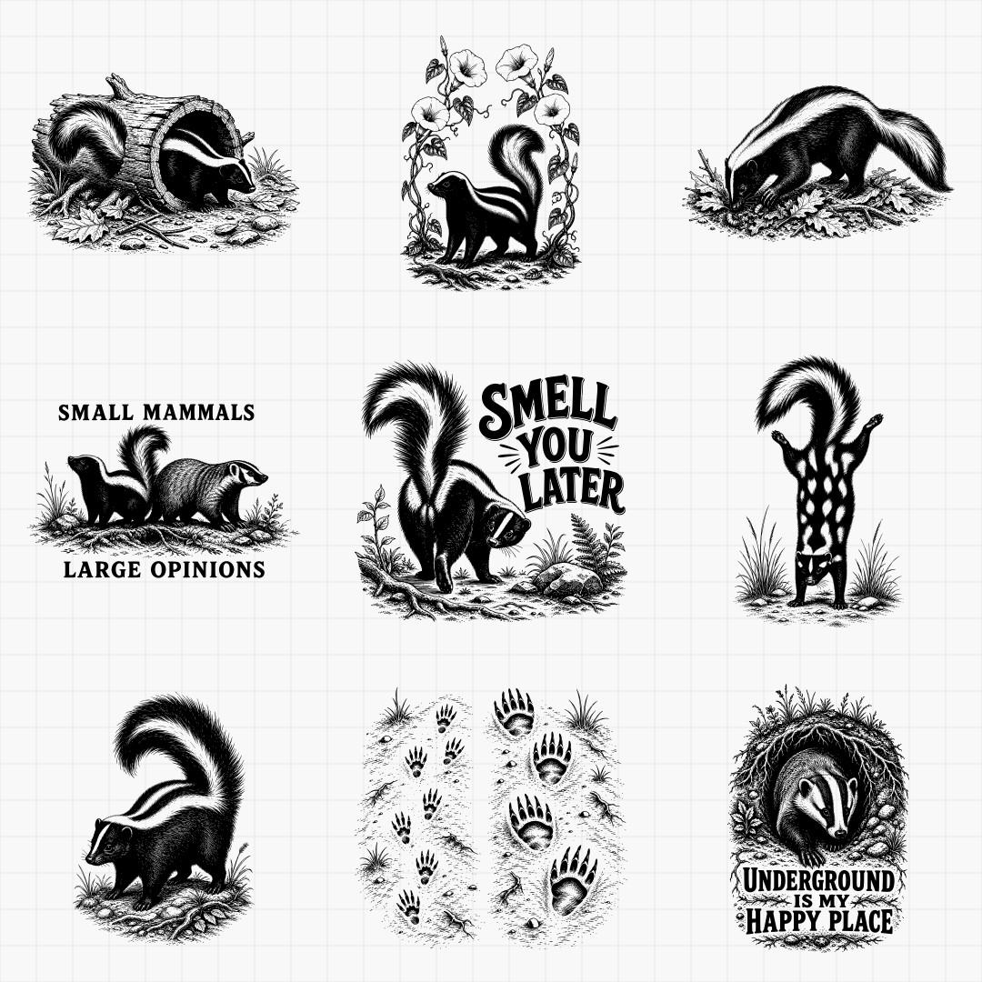 Skunk and Badger SVG Designs - Thumbnail 4