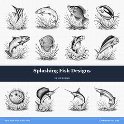 Splashing Fish Designs