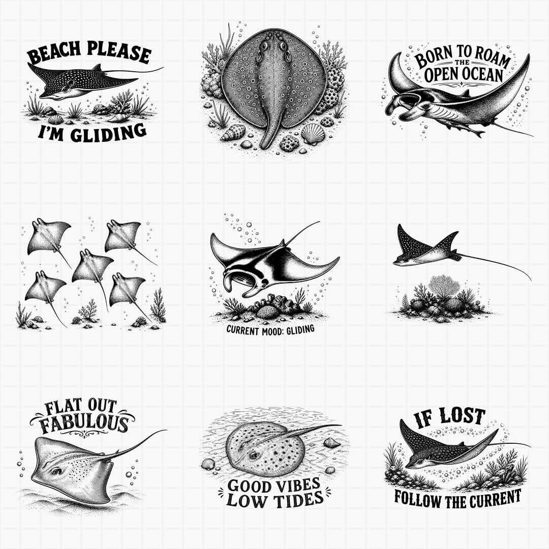 Stingray and Manta Ray SVG Designs - Thumbnail 2