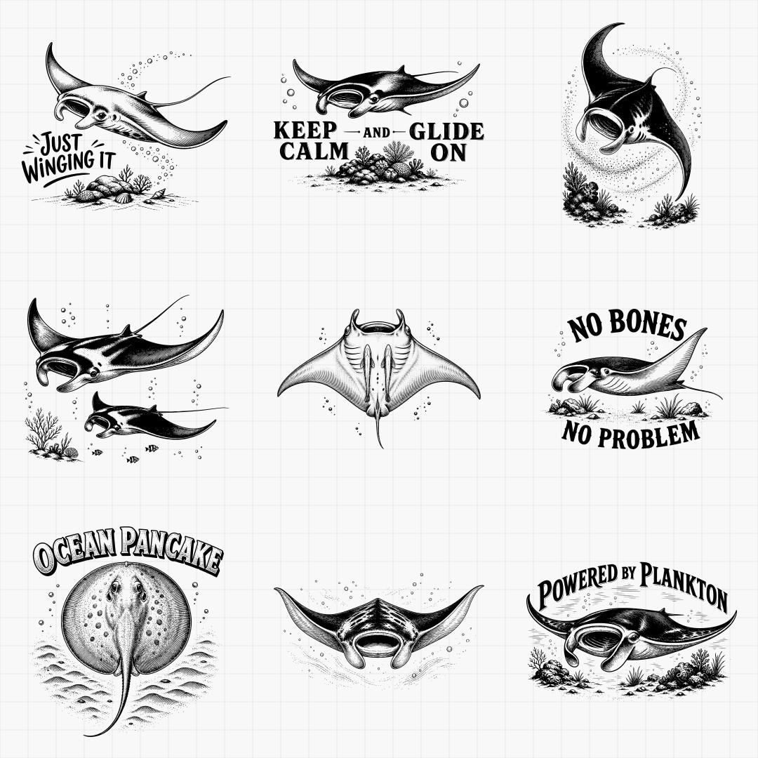 Stingray and Manta Ray SVG Designs - Thumbnail 3