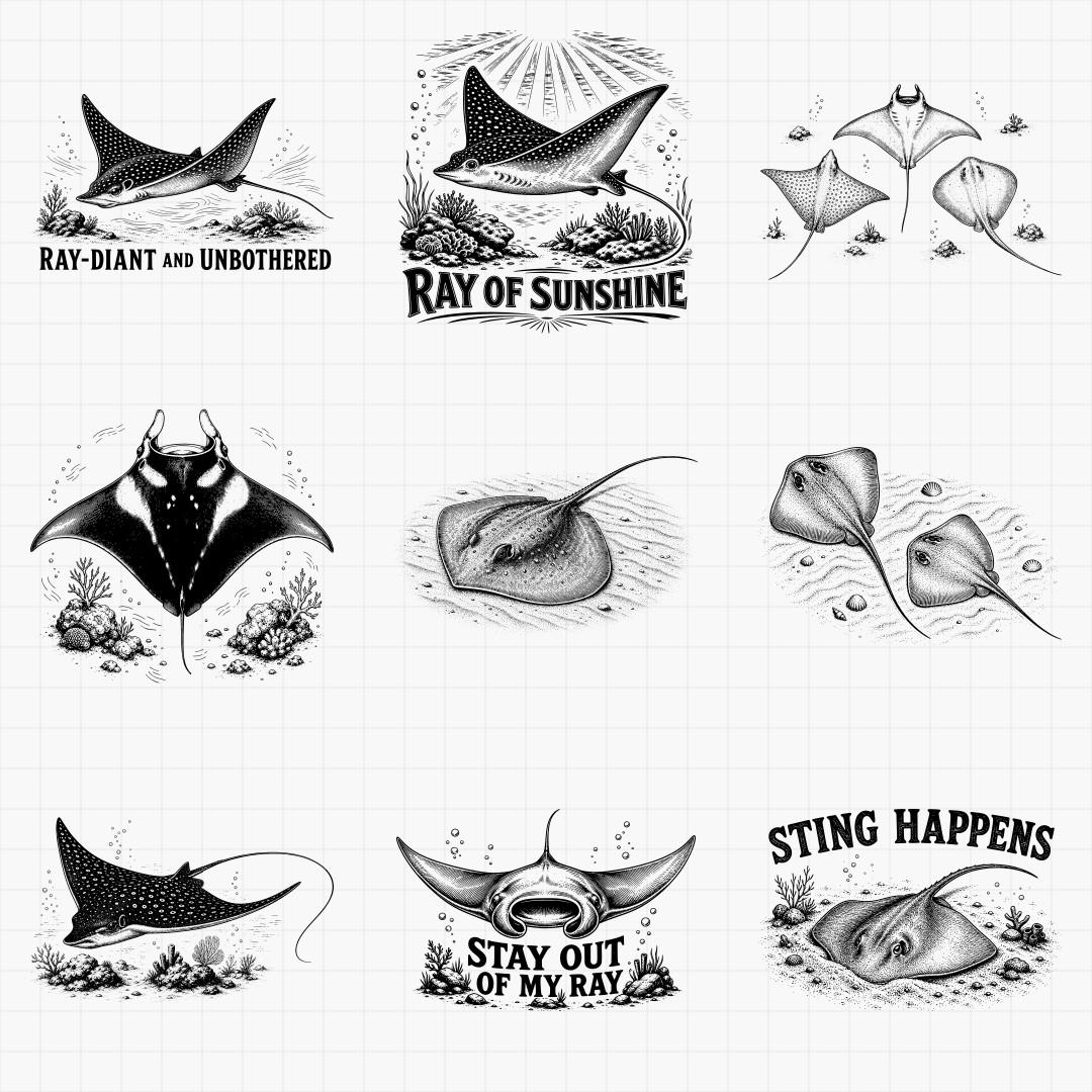Stingray and Manta Ray SVG Designs - Thumbnail 4